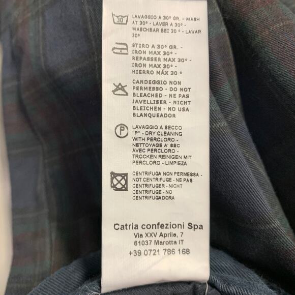 DEPARTMENT FIVE Size 35 Navy Burgundy Plaid Cotton Blend Casual Pants - Picture 6 of 6